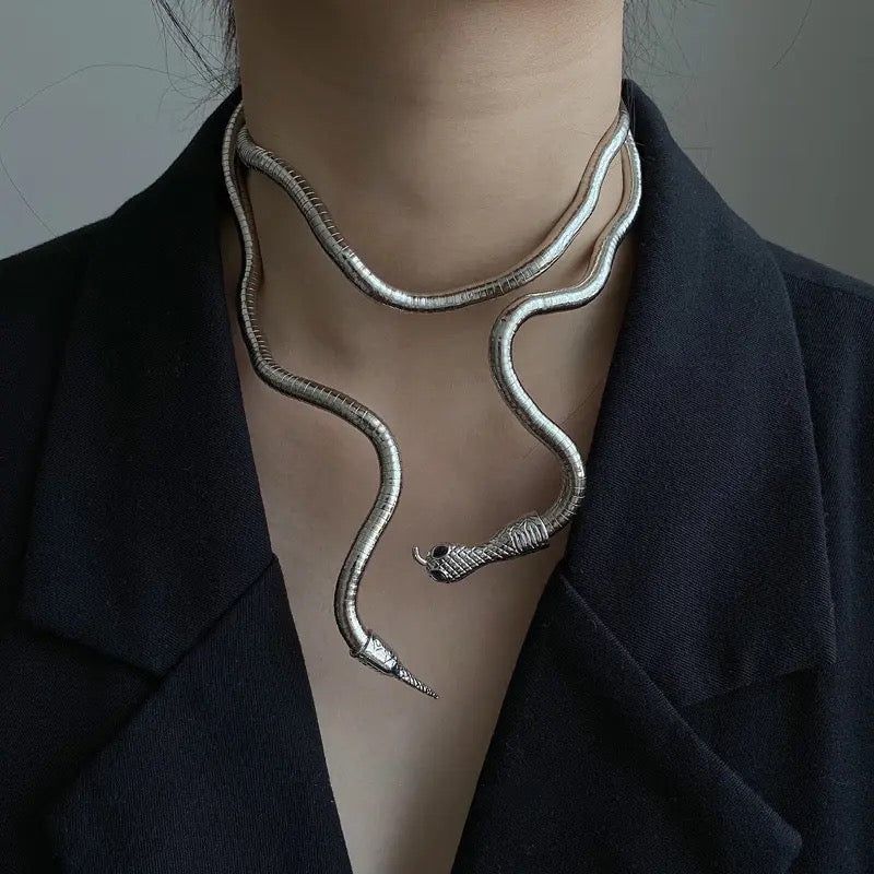 Bendable Gold Metal Snake Necklace
