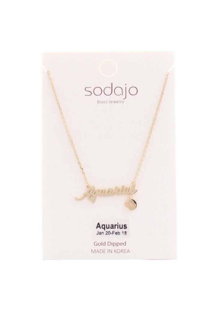 Gold Dipped Zodiac Pendant Necklace