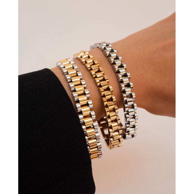 Stainless Steel Gold Plated Bracelet - Excess Things
