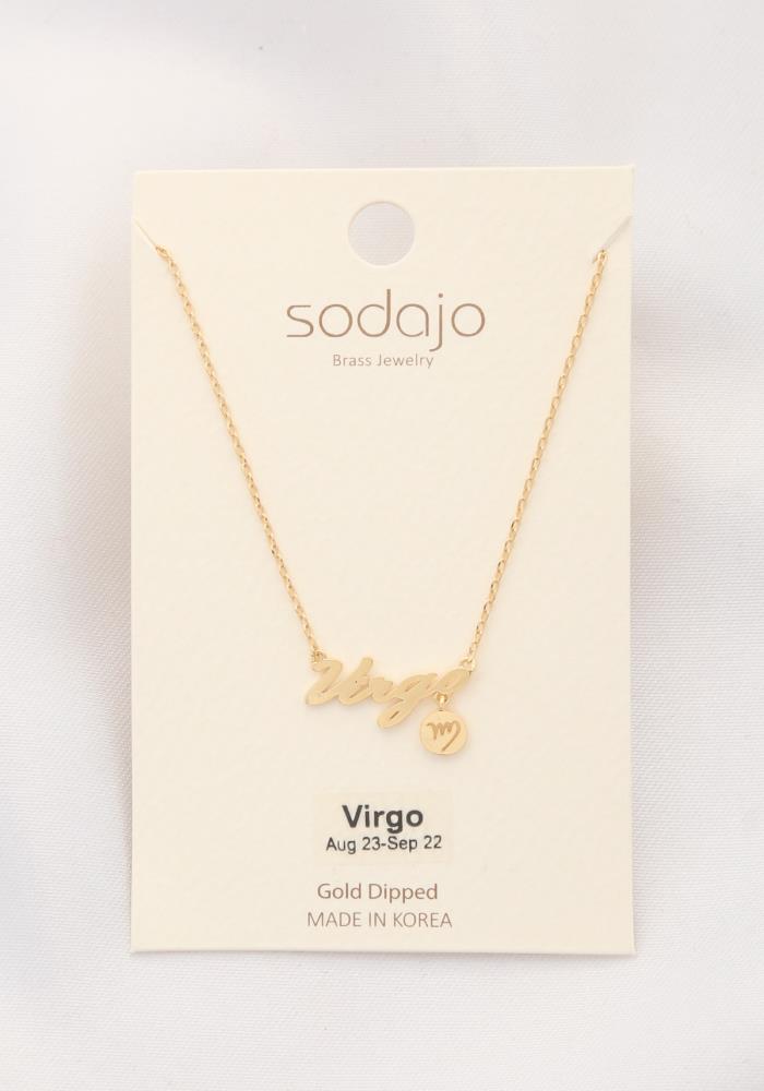 Gold Dipped Zodiac Pendant Necklace