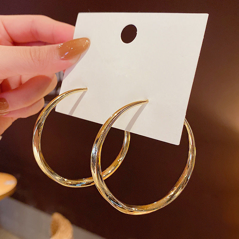 18K Gold Chunky Stainless Hoop Earrings
