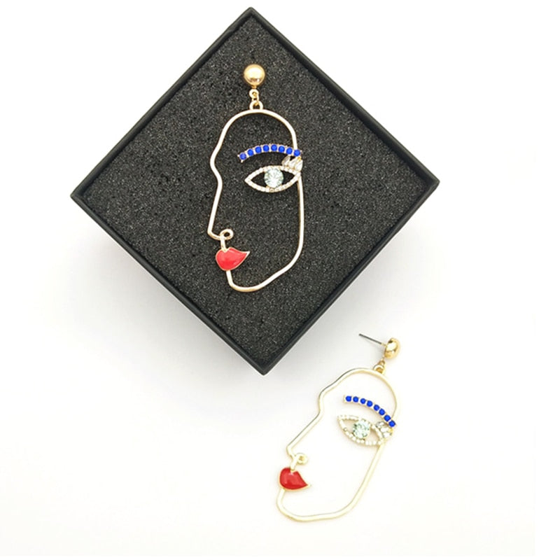Hollow Face Earrings | Face Shaped Earrings | Excess Things